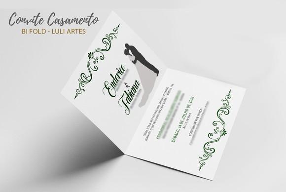 Convite Casamento Verde - Arte Digital