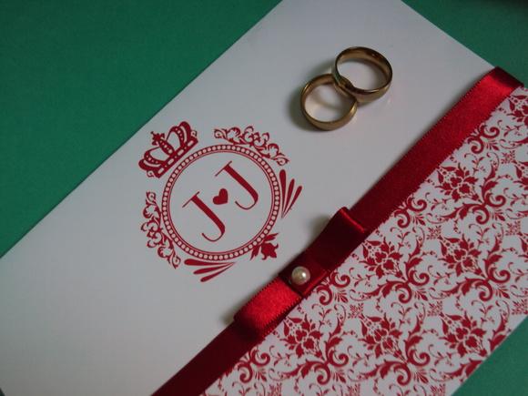 Convite Casamento Vermelho - Arte Digital