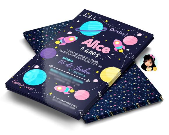 Convite Digital Astronauta Menina