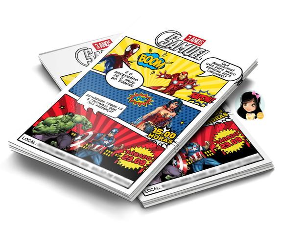 Convite Digital Gibi Vingadores