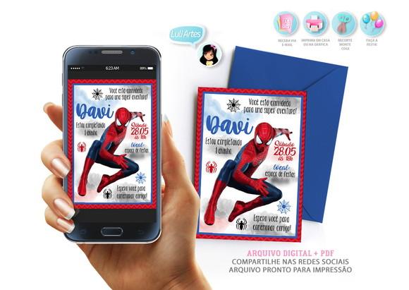 Convite Digital Homem Aranha