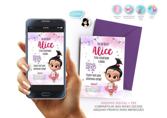 Convite Digital o Poderoso Chefinho Menina