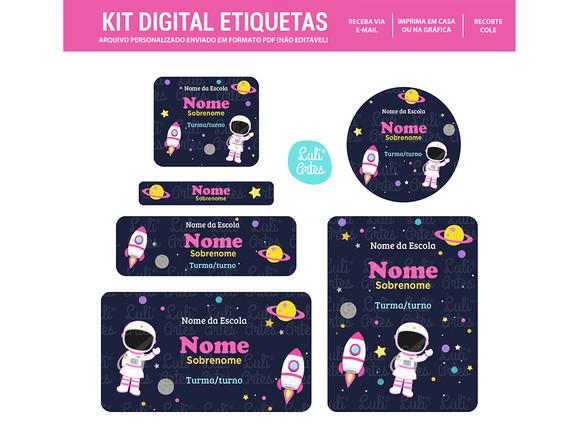Etiqueta Escolar Digital Astronauta