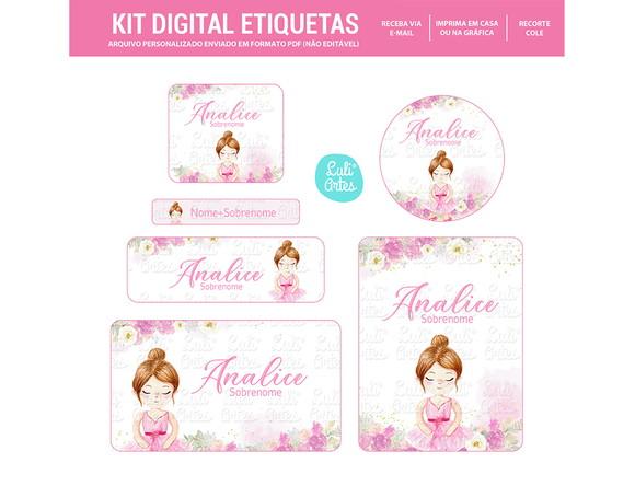 Etiqueta Escolar Digital Bailarina