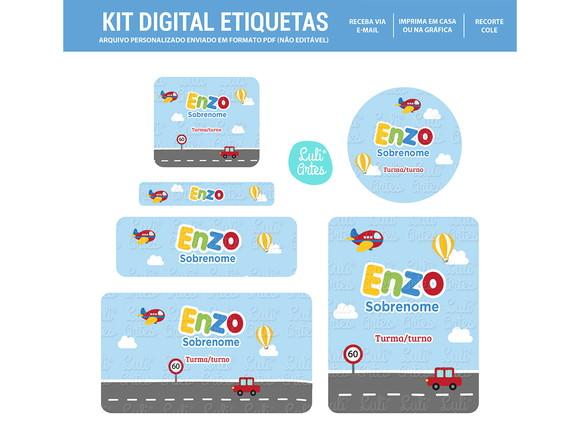 Etiqueta Escolar Digital Carros