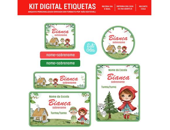 Etiqueta Escolar Digital Chapeuzinho