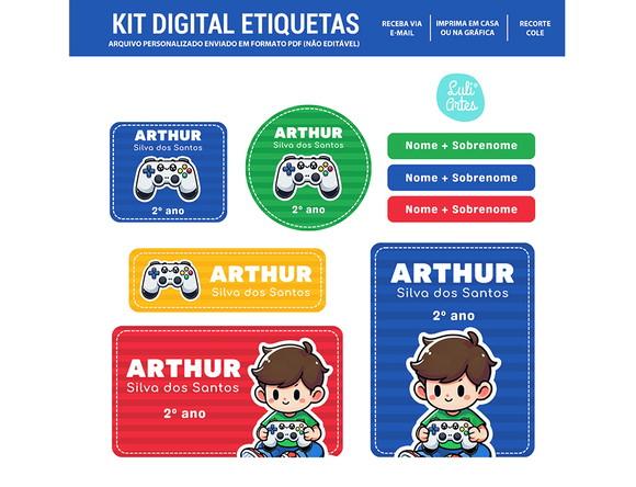 Etiqueta Escolar Digital Gamer
