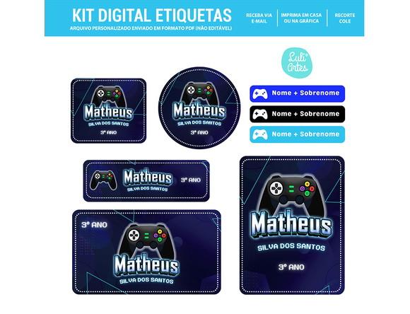 Etiqueta Escolar Digital Gamer