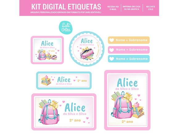 Etiqueta Escolar Digital Livros
