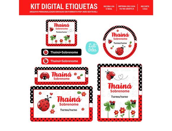 Etiqueta Escolar Digital Joaninha