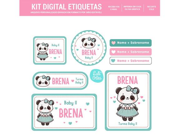Etiqueta Escolar Digital Panda