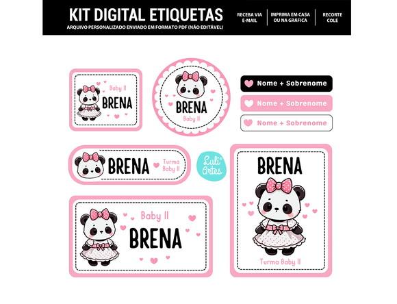 Etiqueta Escolar Digital Panda