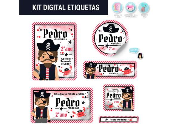 Etiqueta Escolar Digital Pirata