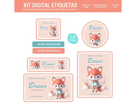 Etiqueta Escolar Digital Raposa