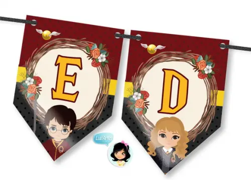 Arte Digital Bandeirola Harry Potter