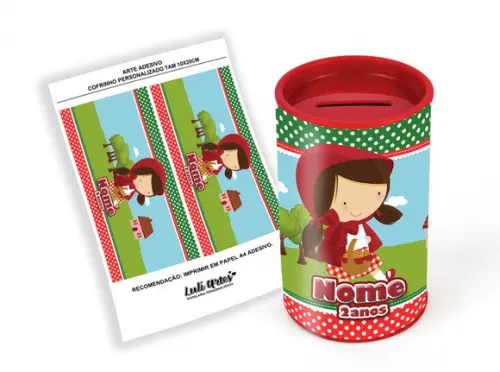 Arte Digital Cofrinho Chapeuzinho Vermelho