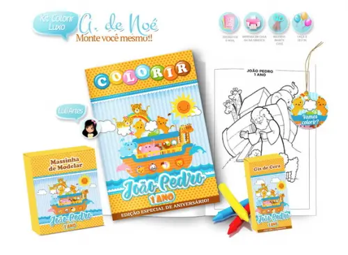 Arte Digital Kit Colorir Arca de Noé