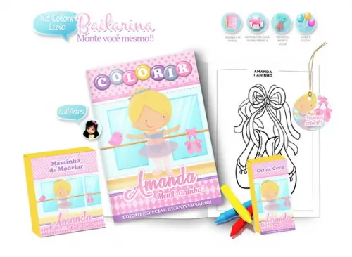 Arte Digital Kit Colorir Bailarina
