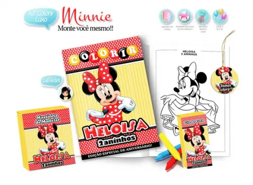 Arte Digital Kit Colorir Minnie