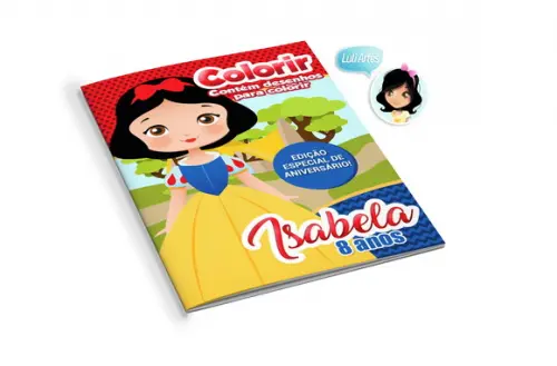 Arte Digital Revistinha de Colorir a Branca de Neve