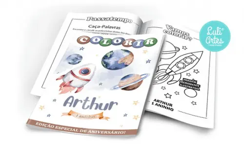 Arte Digital Revistinha de Colorir Astronauta