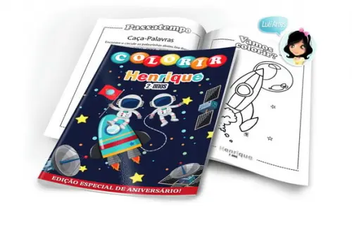 Arte Digital Revistinha de Colorir Astronauta