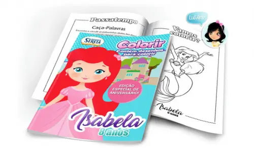 Arte Digital Revistinha de Colorir Ariel