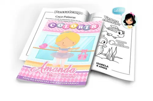 Arte Digital Revistinha de Colorir Bailarina