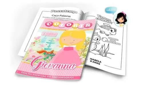 Arte Digital Revistinha de Colorir Bela Adormecida - Aurora