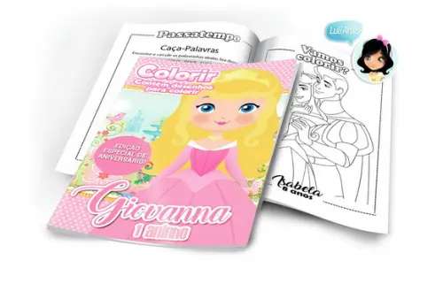 Arte Digital Revistinha de Colorir Bela Adormecida - Aurora