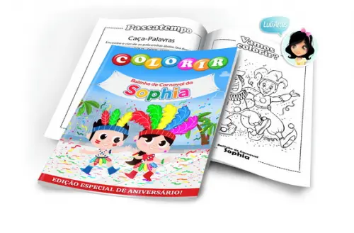 Arte Digital Revistinha de Colorir Carnaval