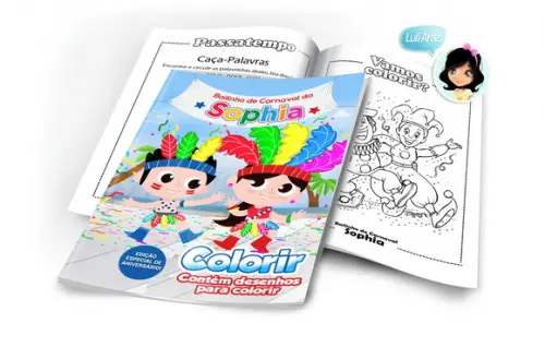 Arte Digital Revistinha de Colorir Carnaval