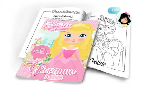 Arte Digital Revistinha de Colorir Bela Adormecida - Aurora