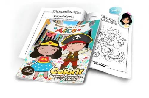 Arte Digital Revistinha de Colorir Carnaval - Pelourinho