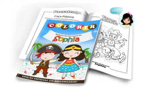 Arte Digital Revistinha de Colorir Carnaval
