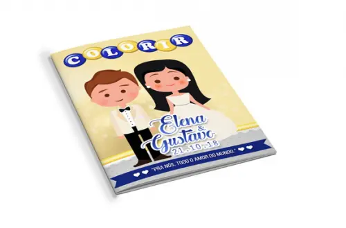 Arte Digital Revistinha de Colorir Casamento