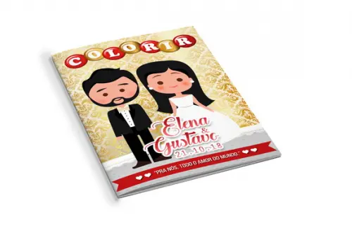 Arte Digital Revistinha de Colorir Casamento