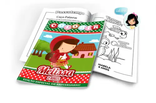 Arte Digital Revistinha de Colorir Chapeuzinho vermelho