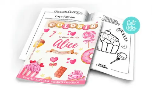 Arte Digital Revistinha De Colorir Confeitaria