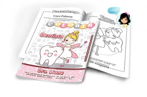 Arte Digital Revistinha de Colorir Dentista
