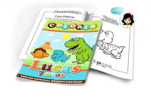 Arte Digital Revistinha de Colorir Dinossauros