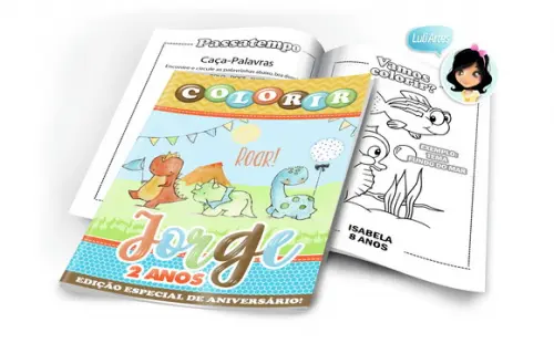 Arte Digital Revistinha de Colorir Dinossauros