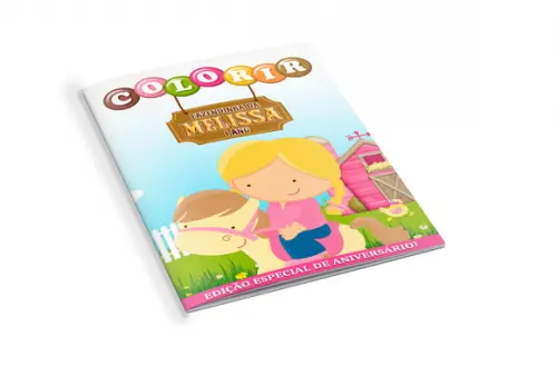 Arte Digital Revistinha de Colorir Fazendinha Menina