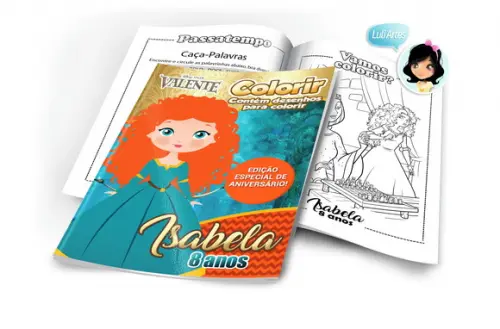 Arte Digital Revistinha de Colorir Merida - Valente