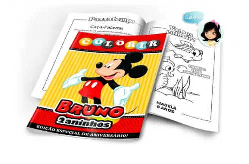 Arte Digital Revistinha de Colorir Mickey