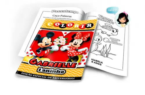 Arte Digital Revistinha de Colorir Mickey e Minnie