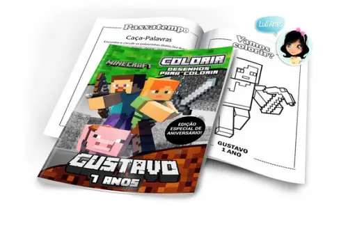 Arte Digital Revistinha de Colorir Minecraft