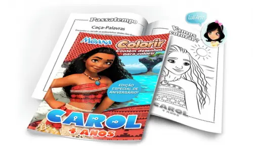 Arte Digital Revistinha de Colorir Moana