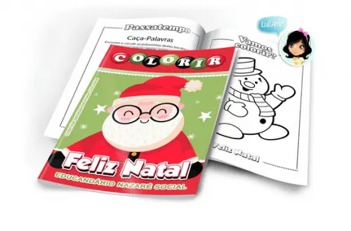 Arte Digital Revistinha de Colorir Natal