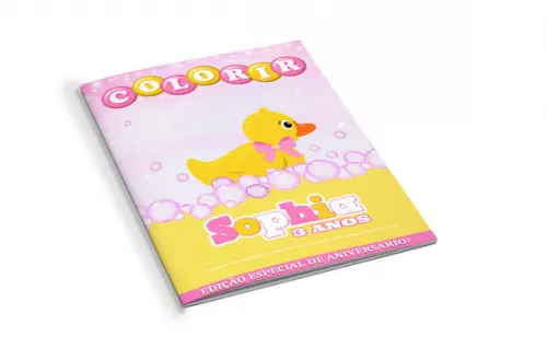 Arte Digital Revistinha de Colorir Patinha Rosa